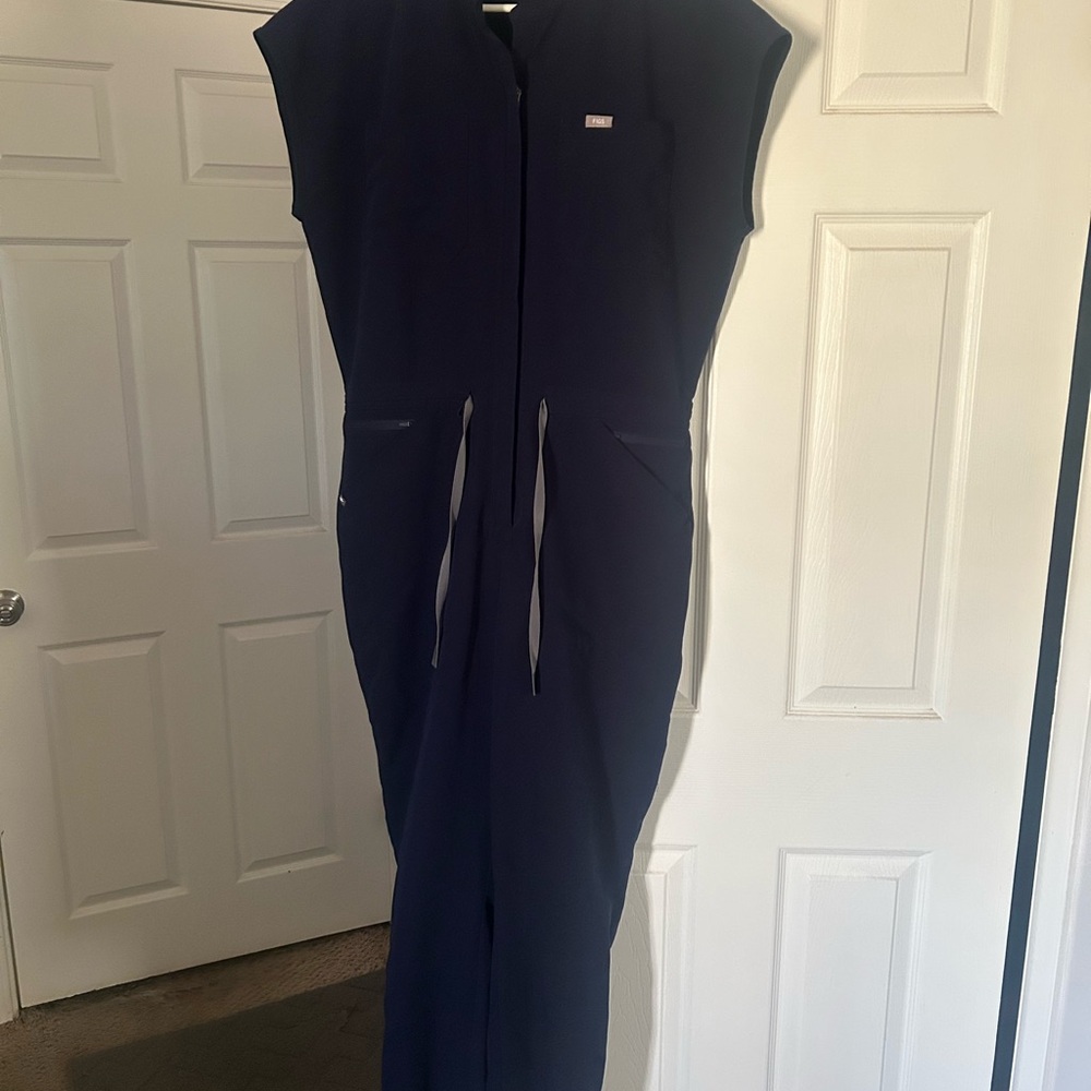 Figs Navy Blue Rafeala Scrub Jumpsuit